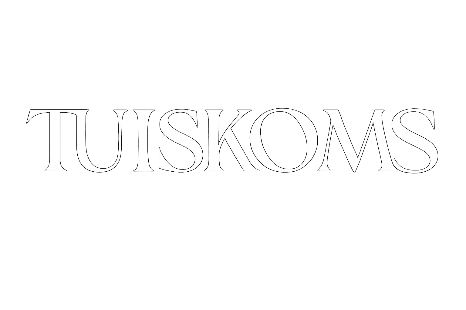 Black background with the word "TUSKOM" written in large white capital letters in the center.