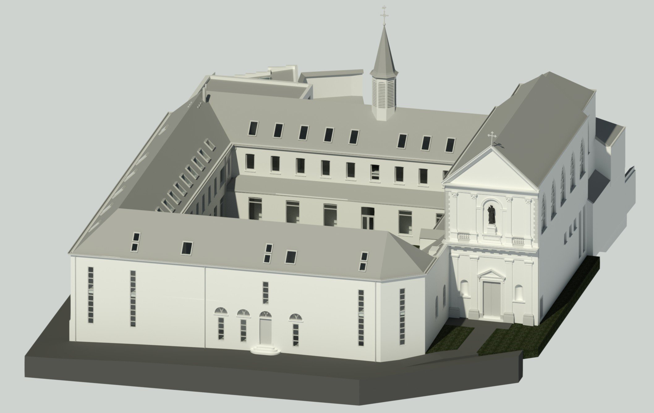 Office buildings and church; Scan to BIM pro, BIM model LOD300