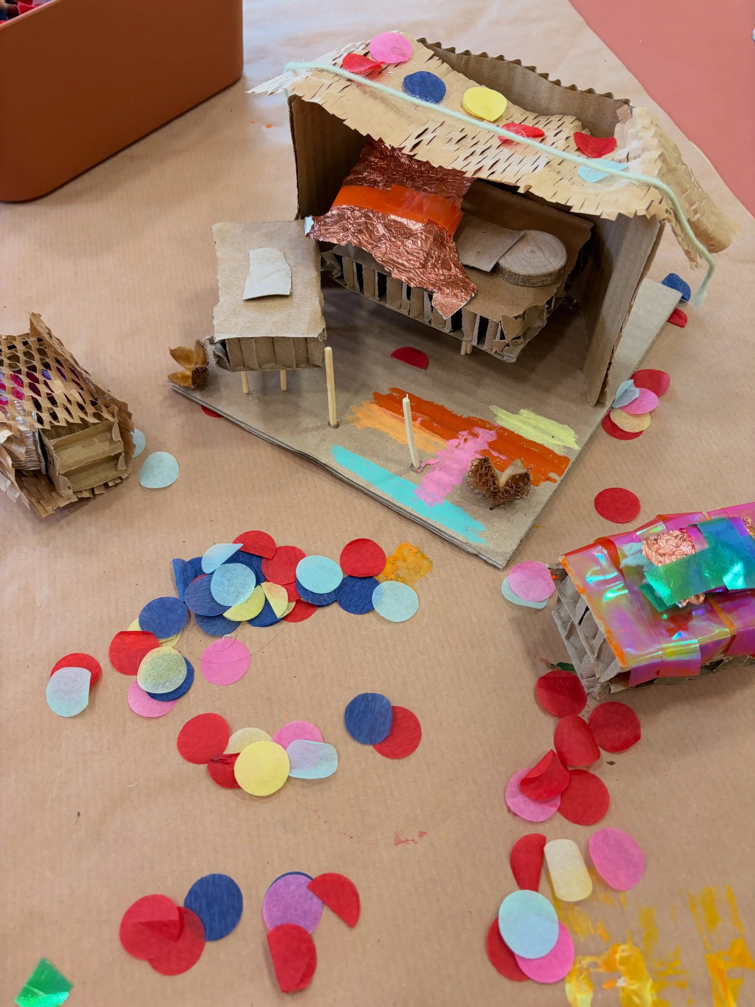 This week at Tuesday&rsquo;s After School Art Club, we became mini architects. 🏠

We built houses from cardboard, sticks and anything else we could find on the materials shelves around the studio.

With a little help from our trusty glue gun, they e