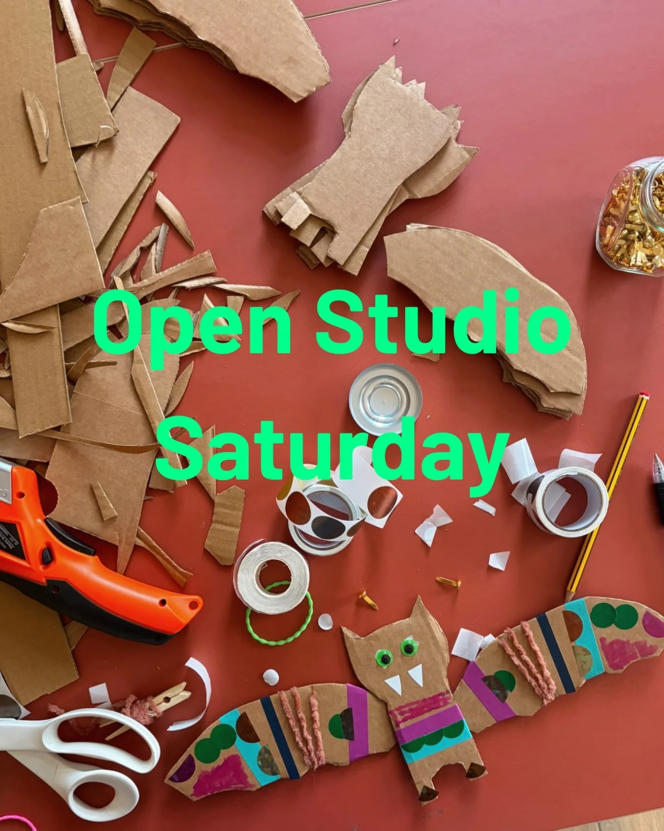 We have a few spaces left at tomorrow&rsquo;s Open Studio, 10&ndash;11am! 🎃

There&rsquo;ll be some creepy characters to discover and make, alongside our usual mix of interesting materials and creative possibilities.

Come and have a play, get creat
