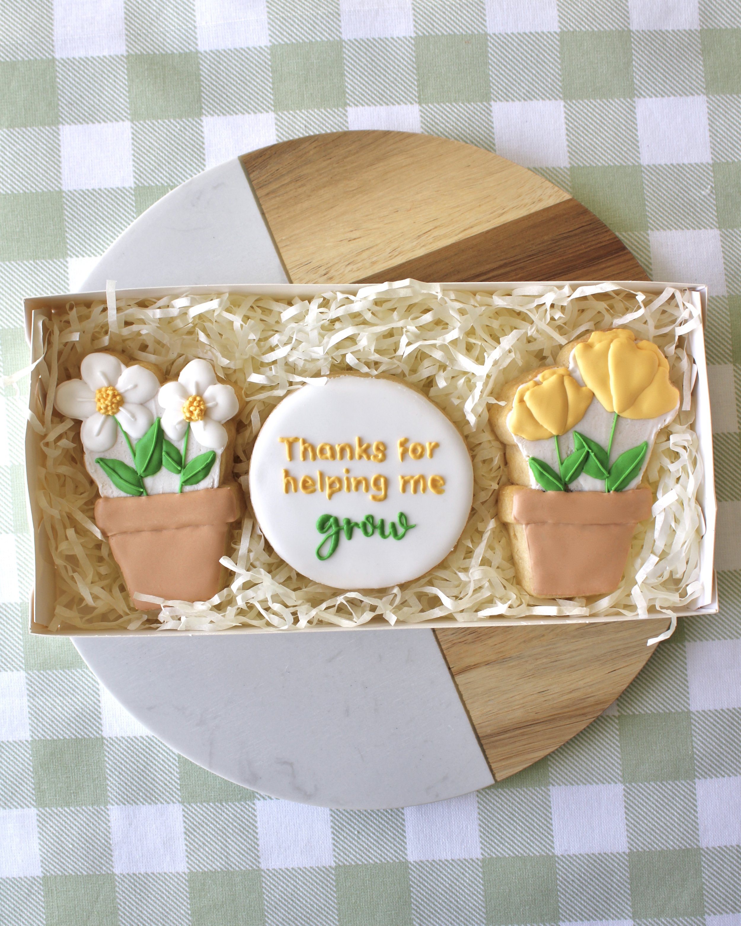 Teacher Appreciation Cookie Box – Thanks for Helping Me Grow