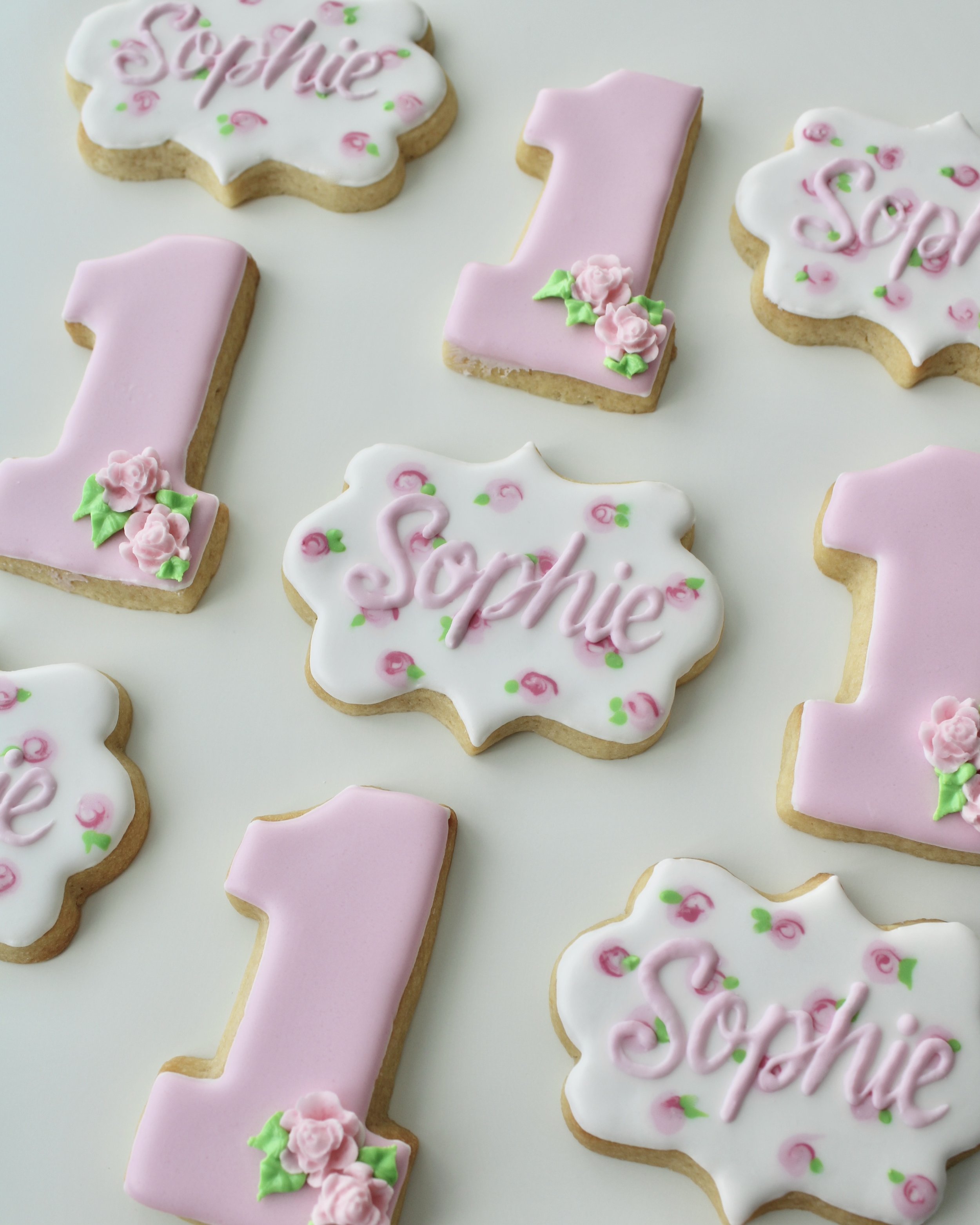 Pink Roses First Birthday Set