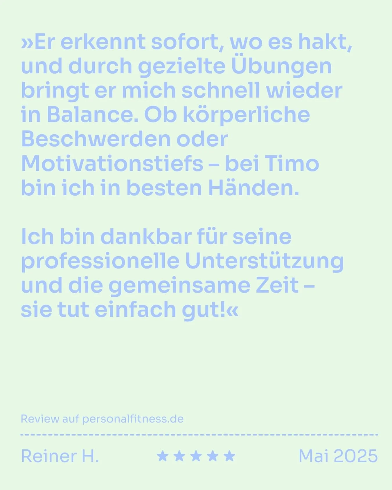 Der eigentliche Ma&szlig;stab f&uuml;r die Qualit&auml;t unserer Arbeit sind nicht Likes oder Follower.

Es sind R&uuml;ckmeldungen wie diese.

Das Ziel jeder Zusammenarbeit ist es, einen echten Mehrwert zu schaffen und Ergebnisse zu erzielen, mit de