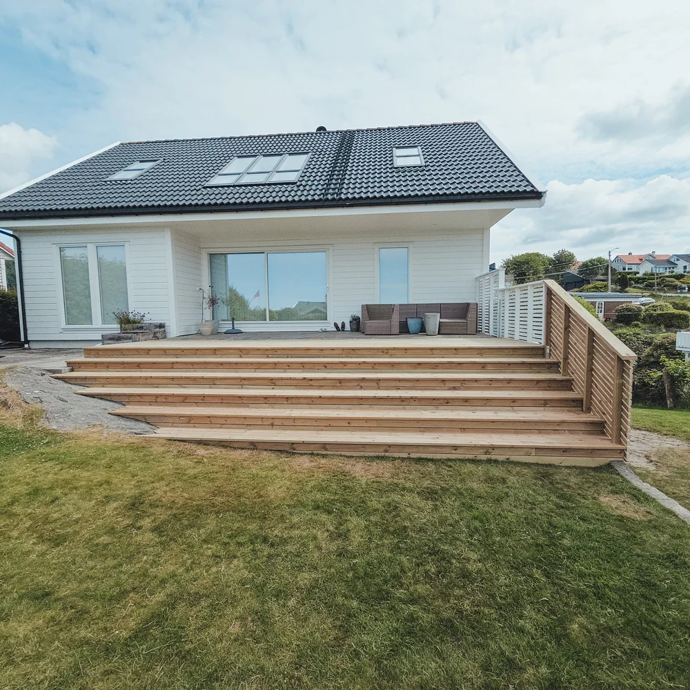 Terrasse og uteområde bygget av Schütz Bygg i Haugesund