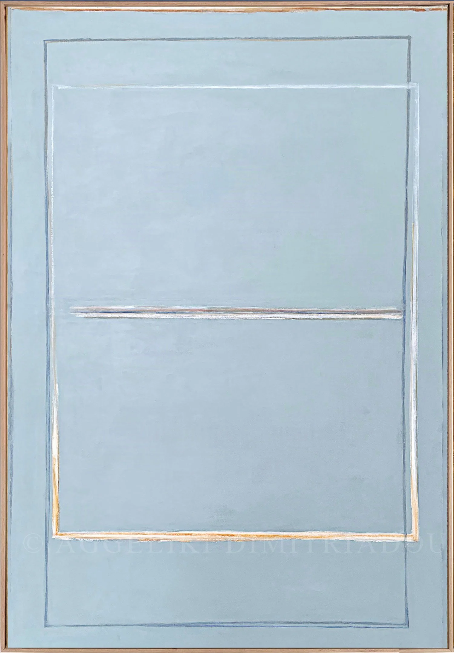 Minimalist mixed media artwork Traces IV by Aggeliki Dimitriadou, mapping structural oil pastel gestures and raw line layouts over a deeply layered acrylic foundation.