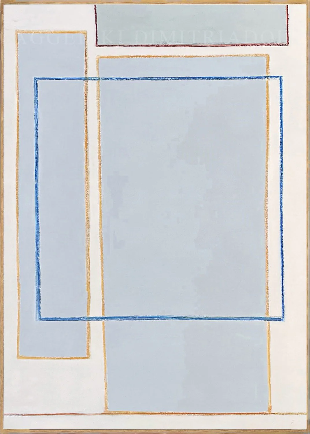 abstract painting Traces VI by Aggeliki Dimitriadou, highlighting intuitive visual echoes and scratched linear paths formed by vibrant oil pastels on a textured acrylic base.