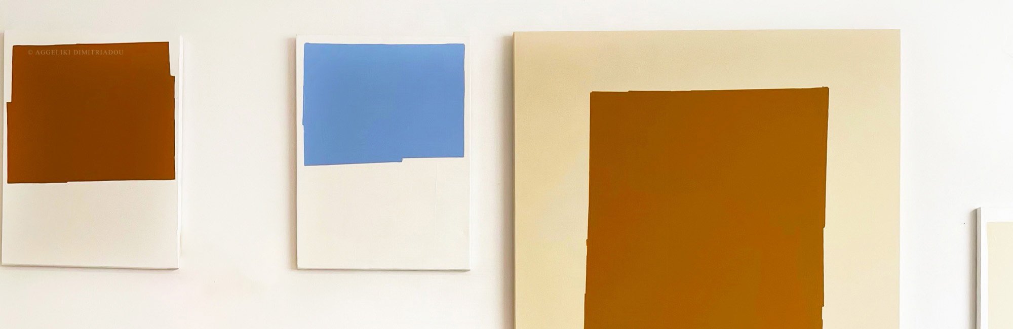Abstract paintings from the Colorfields series by Aggeliki Dimitriadou - Studio view.