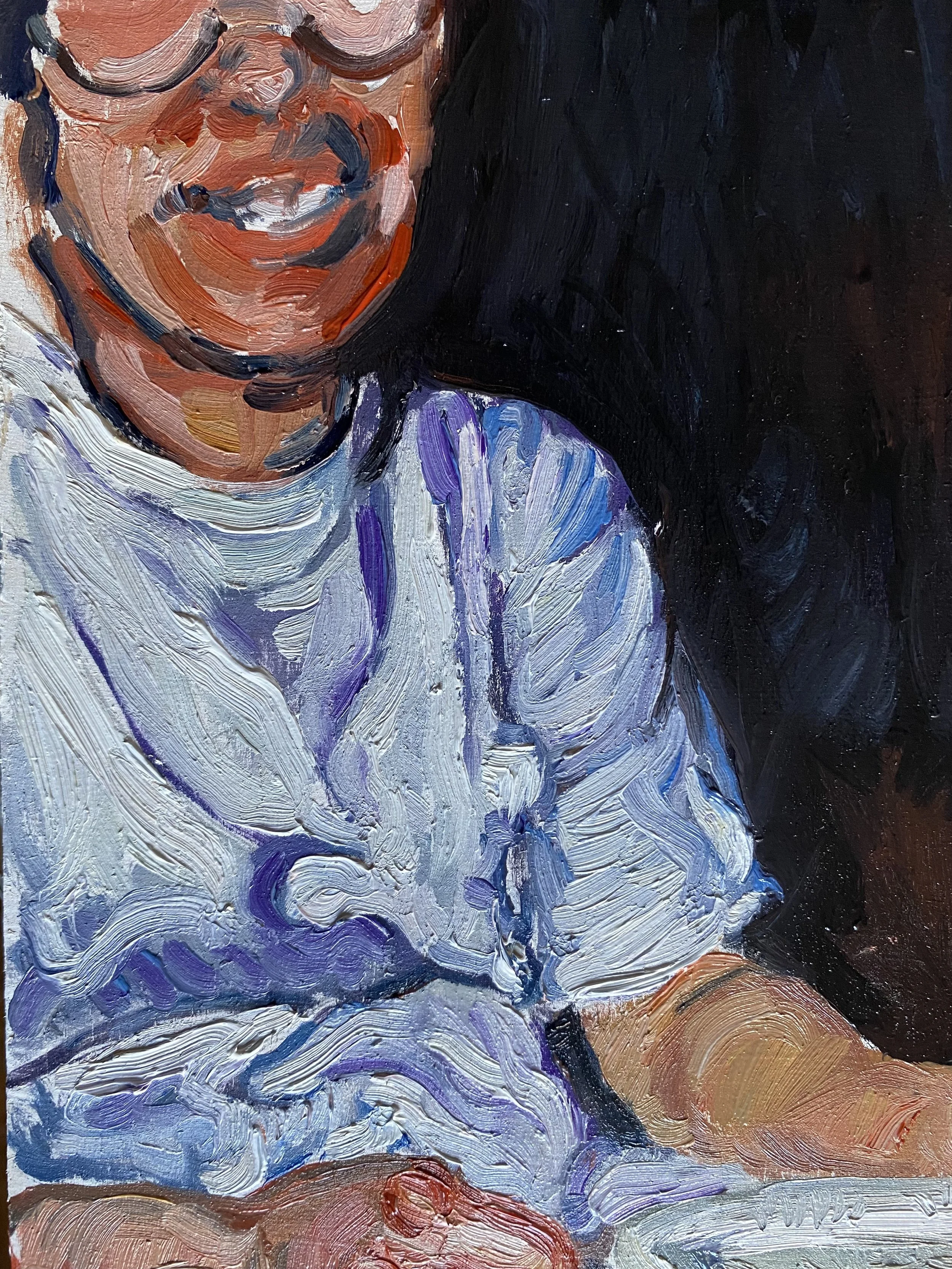 EN LA MESA (Detalle) Óleo sobre tabla, 20 x 30,5 cm. 2024