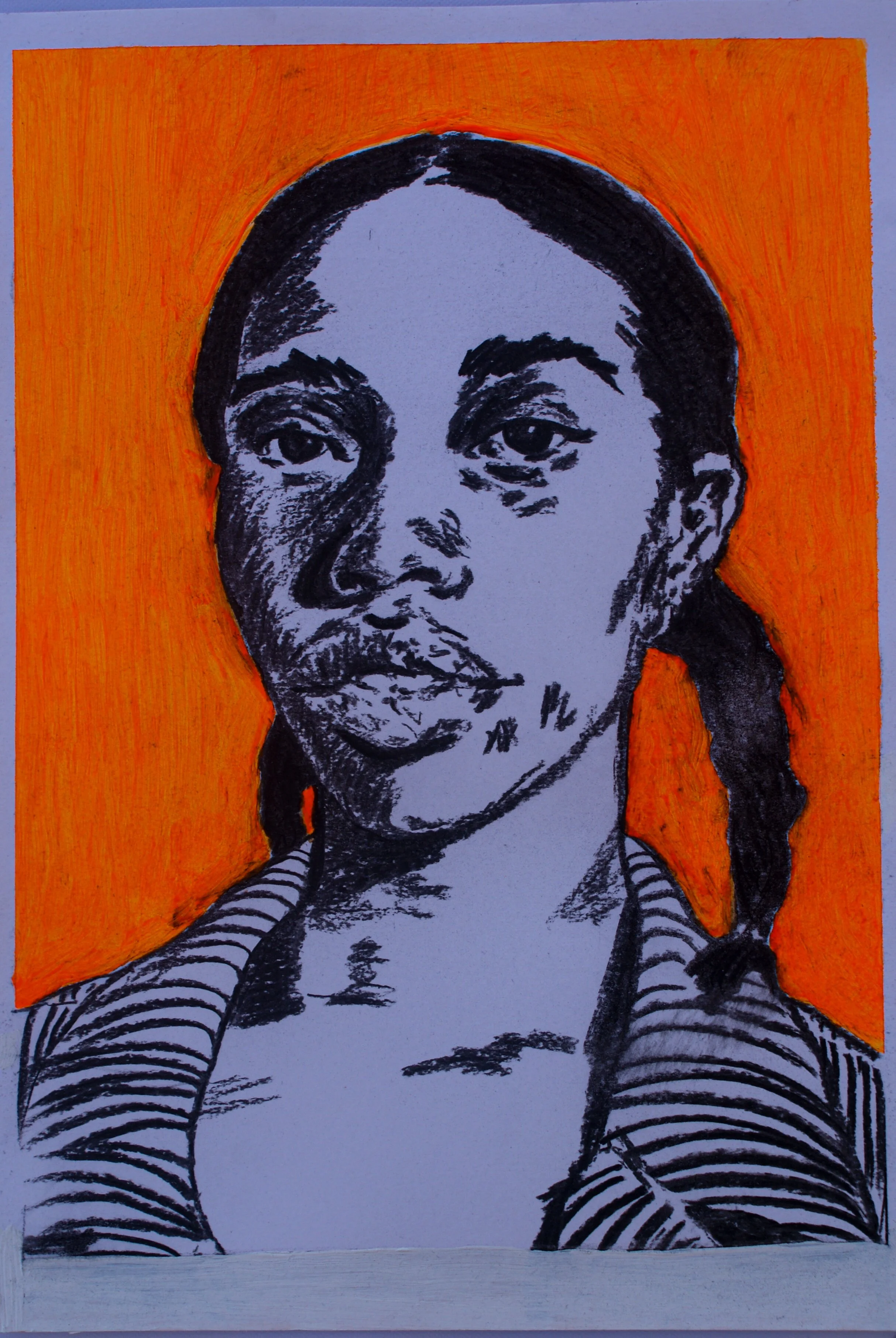 Vibrant Charcoal Portrait Art