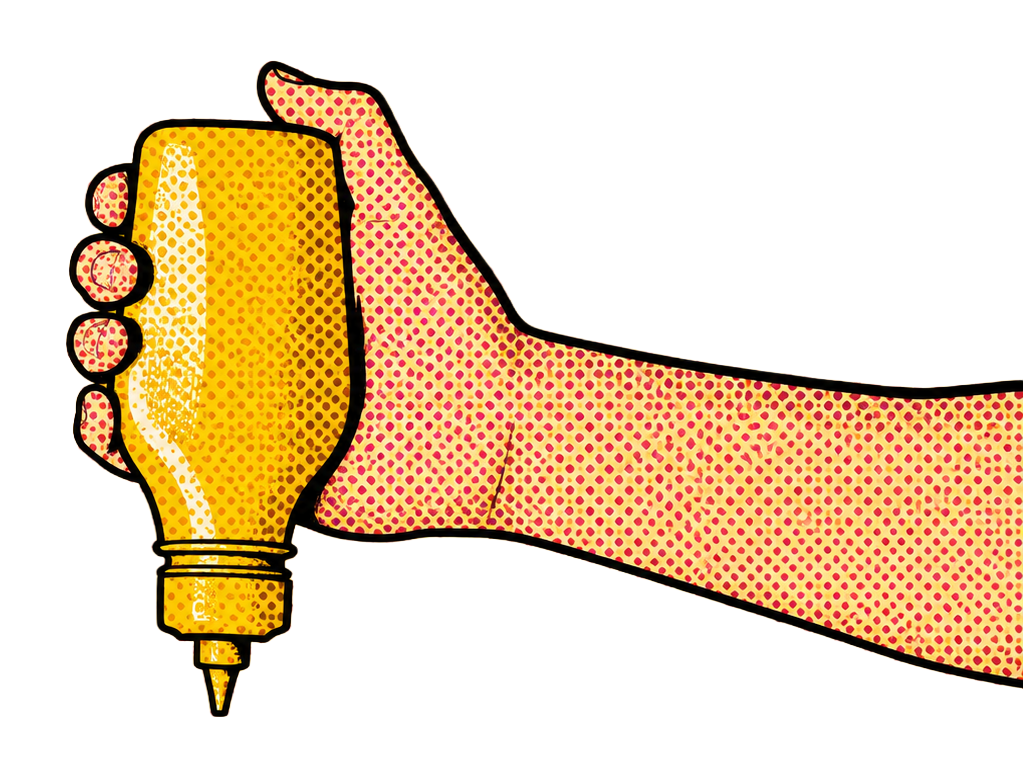 Mustard bottle being squeezed