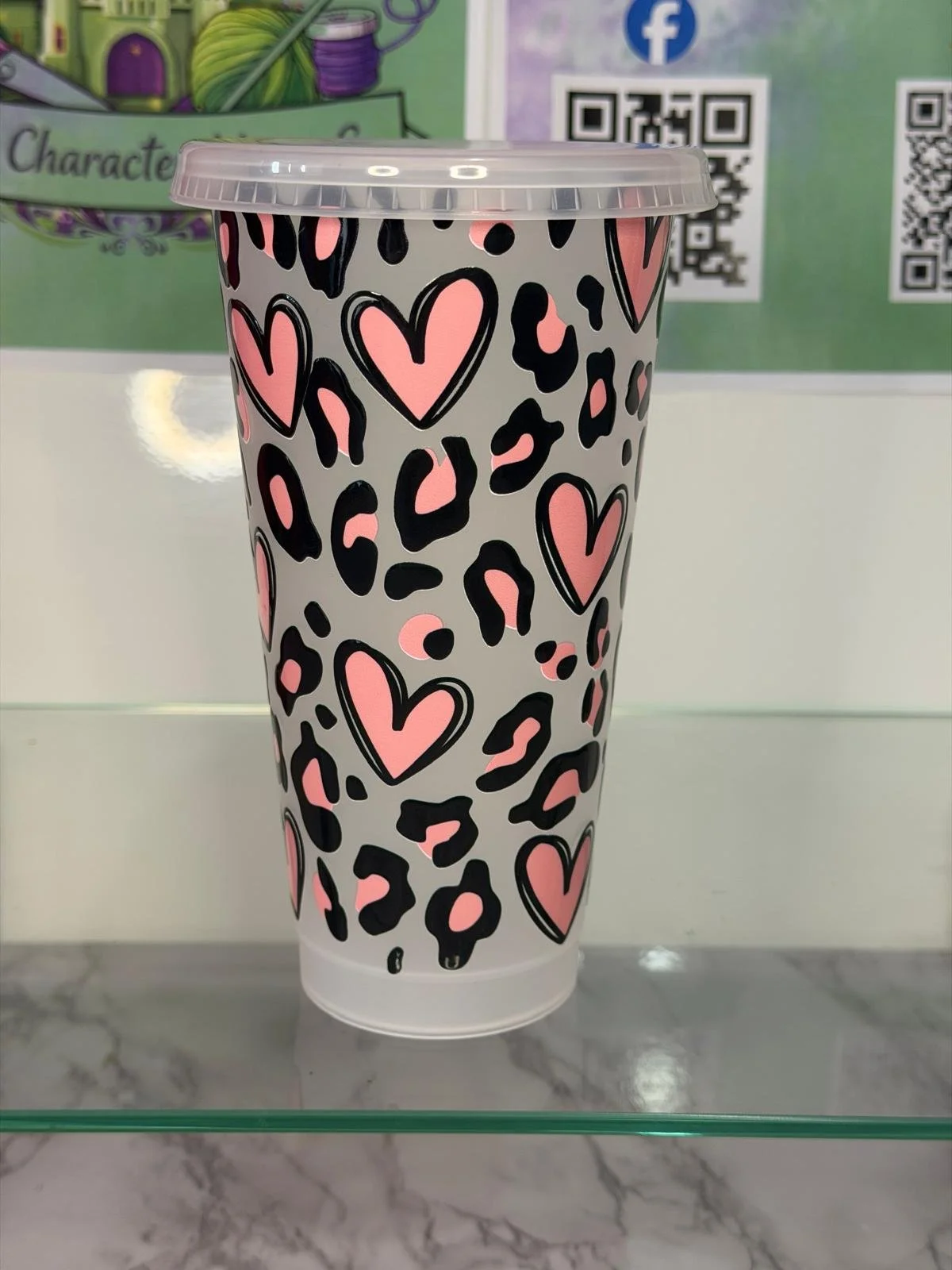 Love Heart Print 24oz Tumbler
