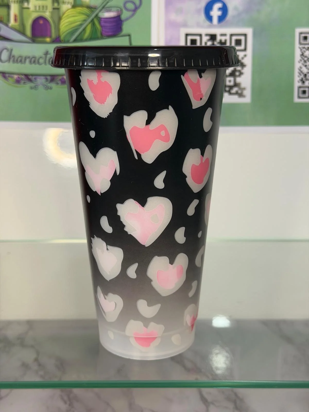 Colour Changing Black/Pink 24oz Tumbler