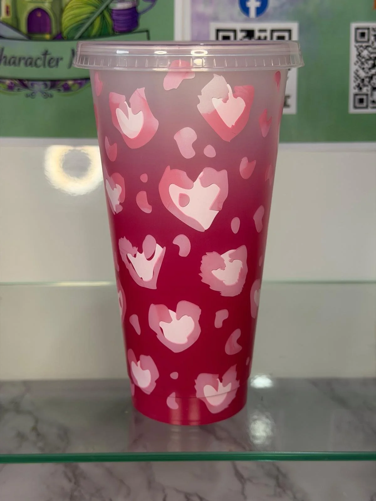 Colour Changing Pink and White 24oz Tumbler