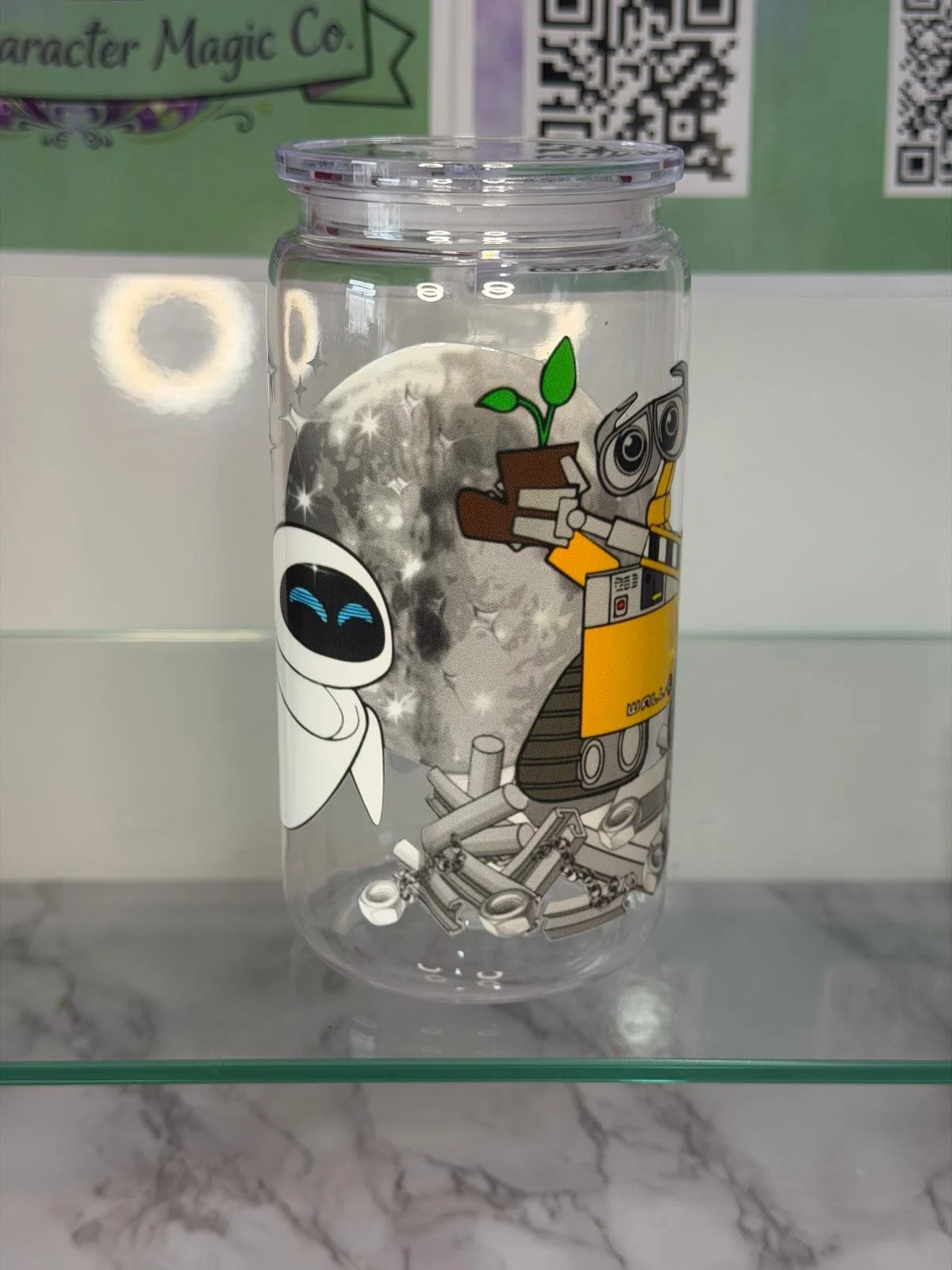 WALL-E and Eve 16oz Plastic Tumbler