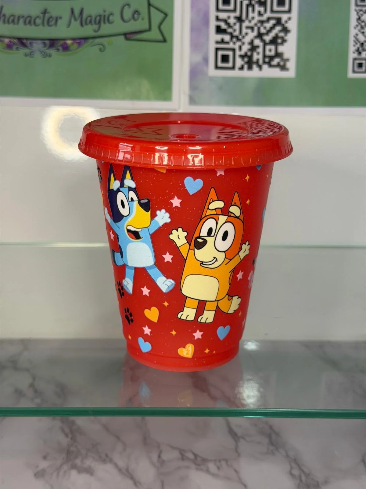 Bluey Themed 16oz Plastic Tumbler