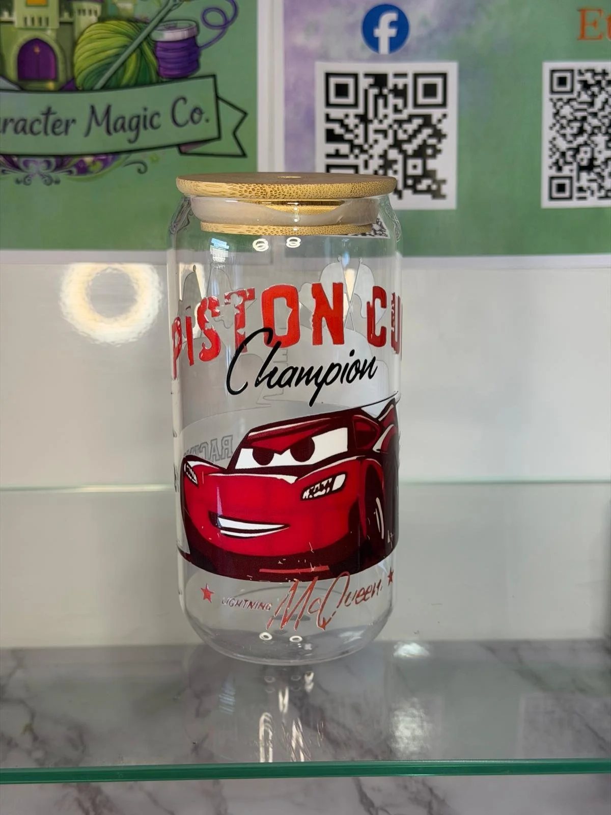 Kachow - Lightning McQueen 16oz Glass Tumbler