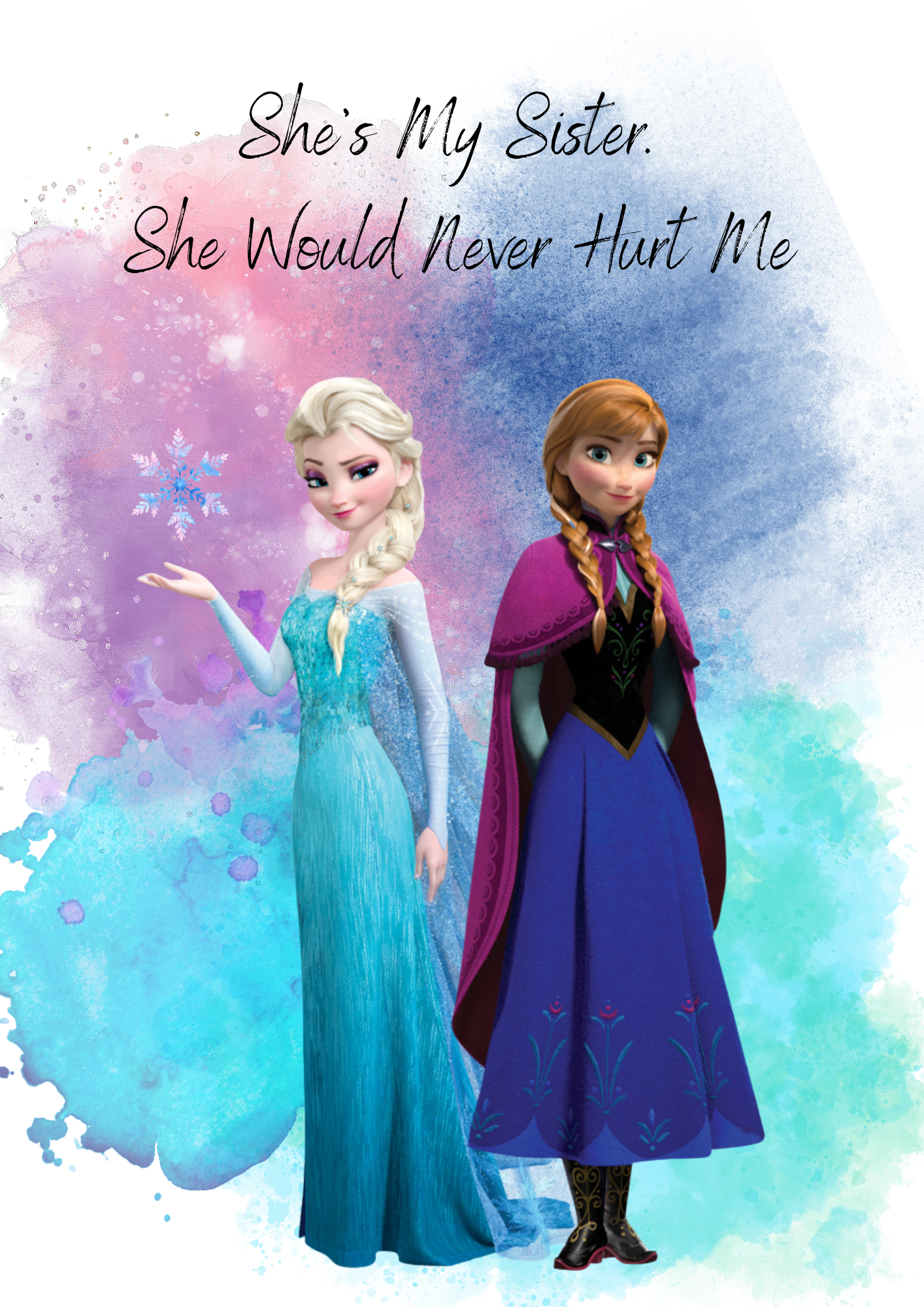 Frozen Princess Anna and Elsa Print