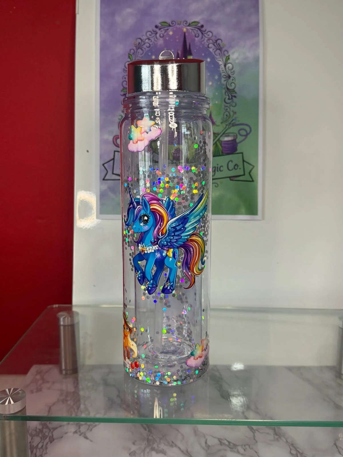 Unicorn Glitter 500ml Water Bottle