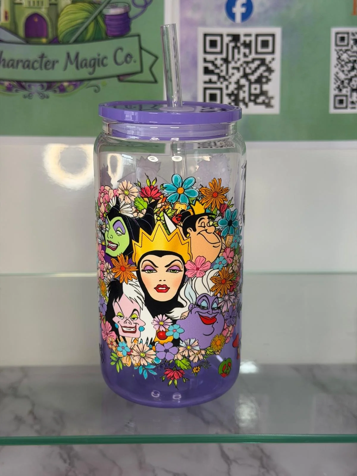Disney Villain 16oz Glass Tumbler