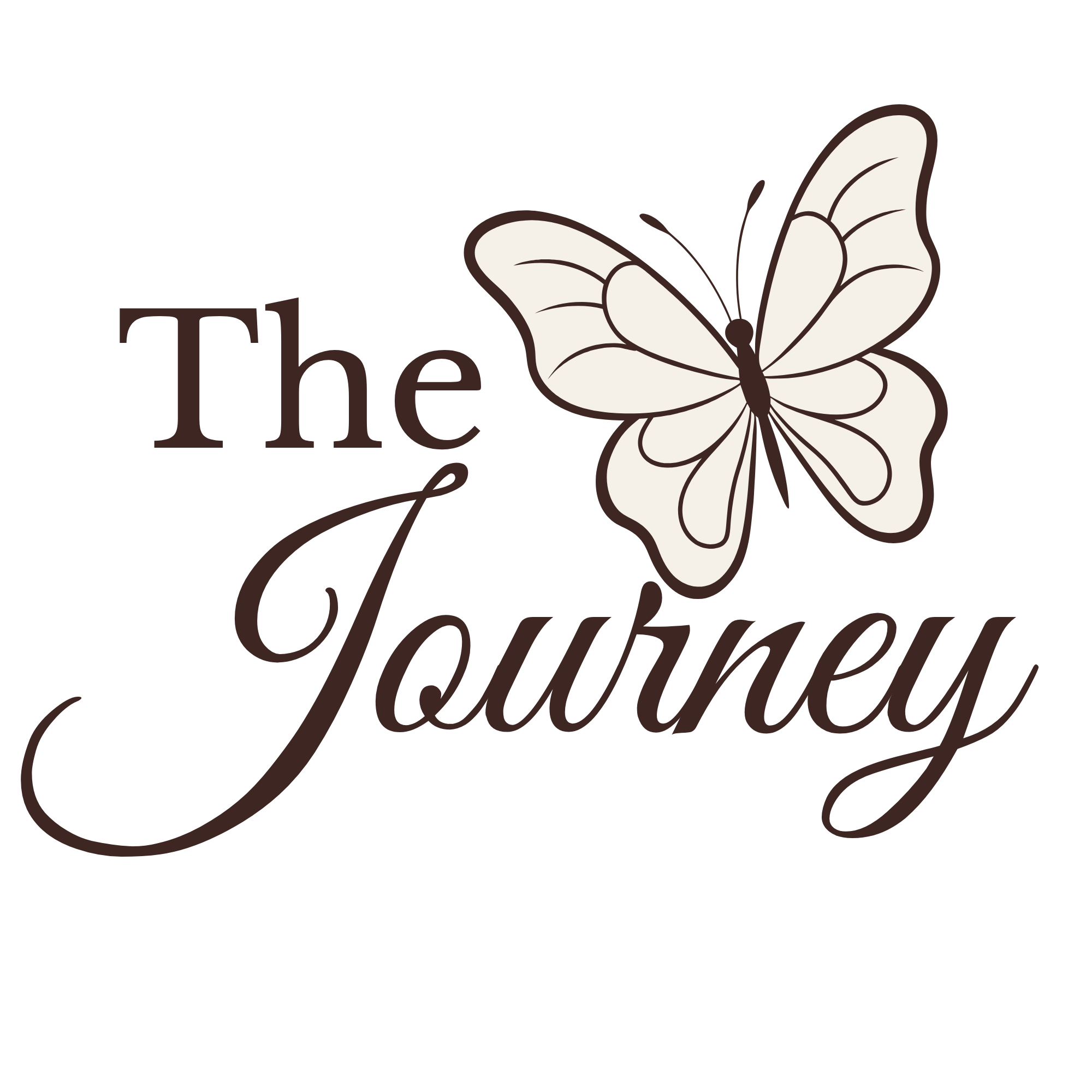 Decorative graphic with a stylized butterfly and text reading 'The Journey' in elegant script.