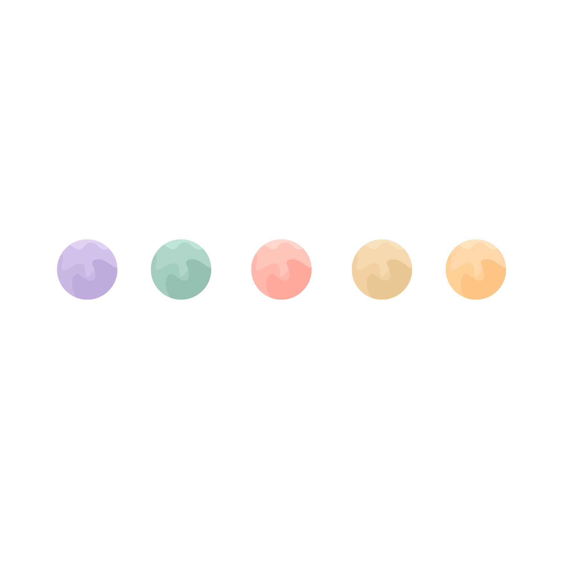 Colorful geometric shapes arranged in a row at the bottom of the image.
