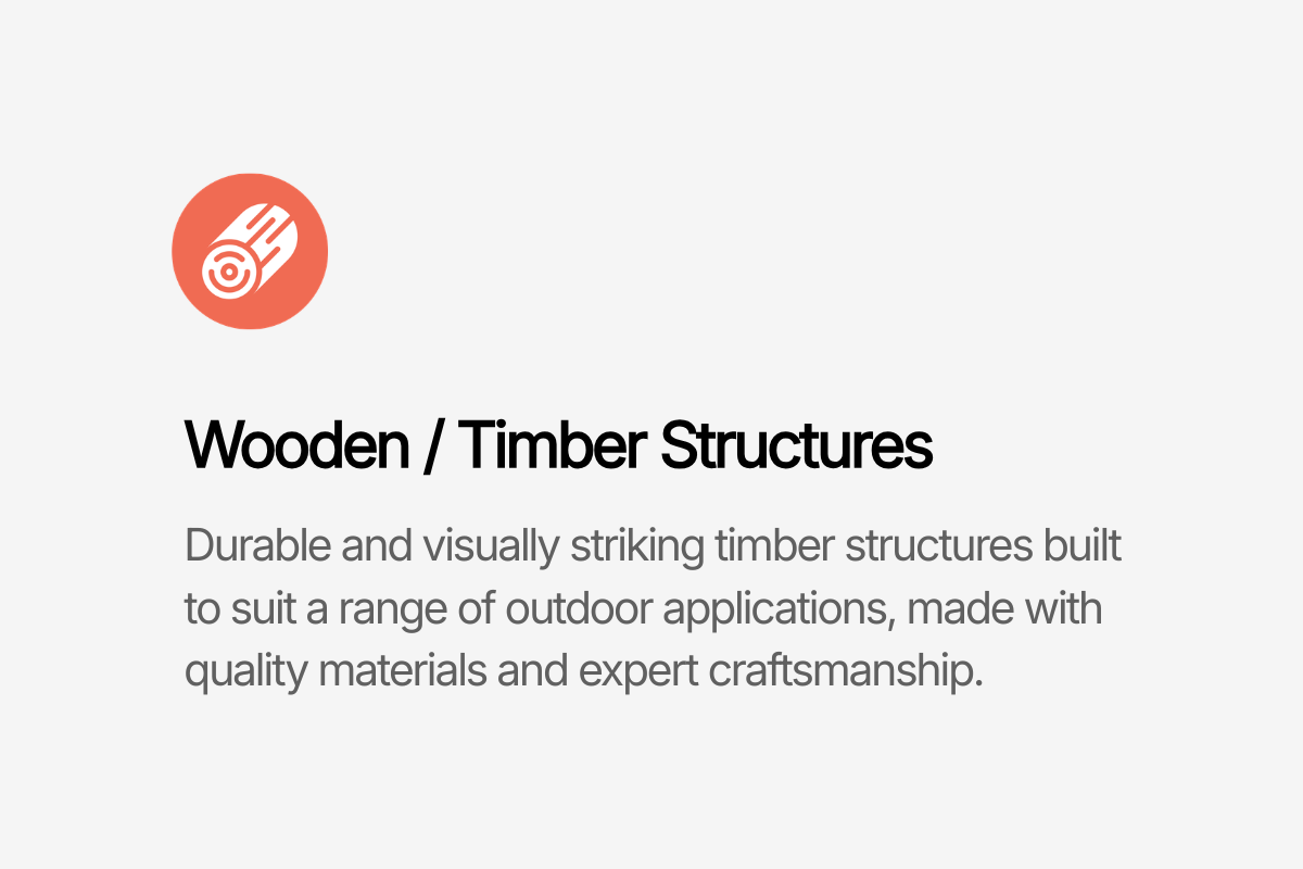 Icon of a log or timber with a circular saw blade indicating wooden or timber structures.