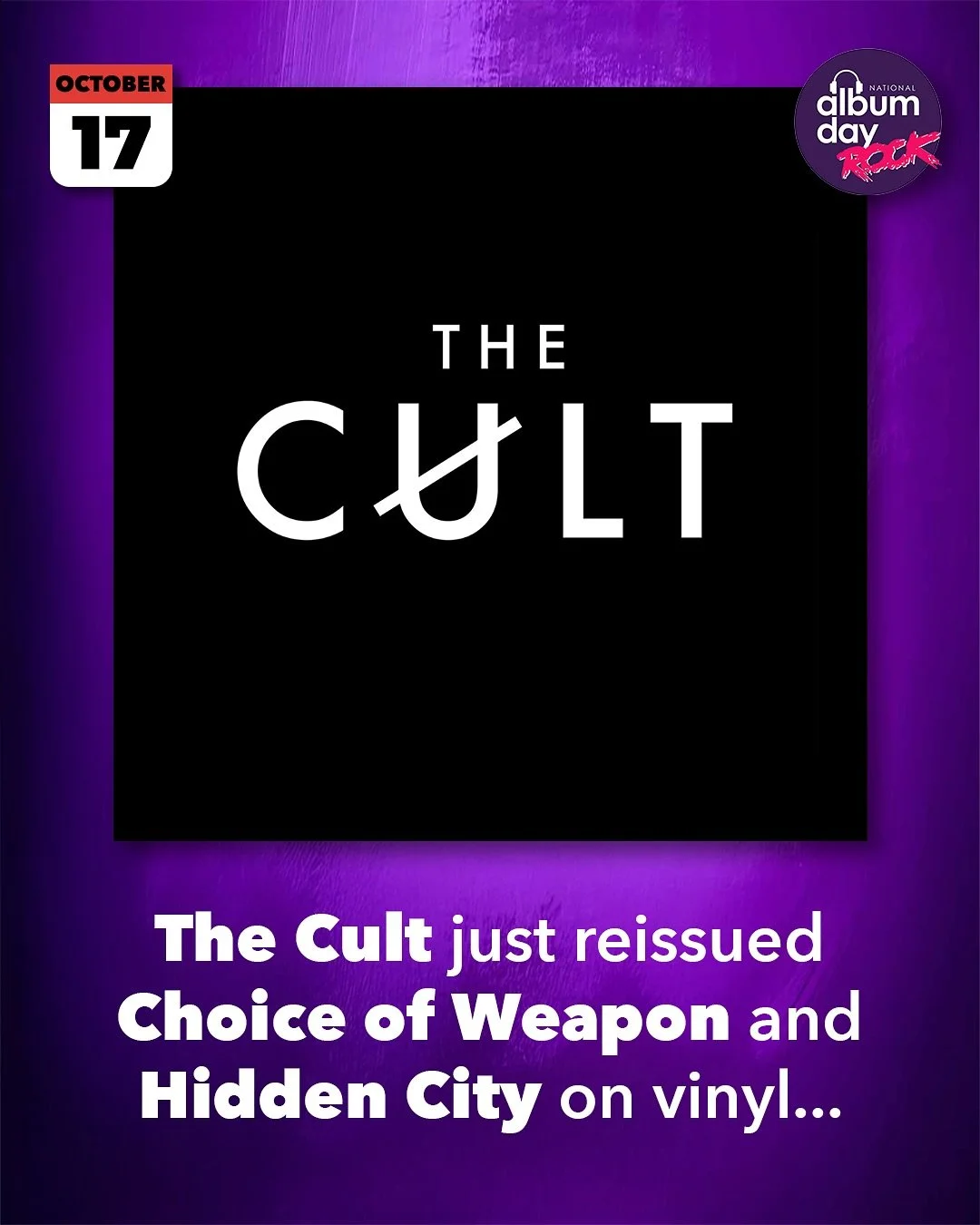 The Cult are back on vinyl with exclusive new editions of Choice of Weapon and Hidden City.

Choice of Weapon returns for the first time since its original pressing, available on colour-in-colour vinyl. Meanwhile, Hidden City has been remastered for 