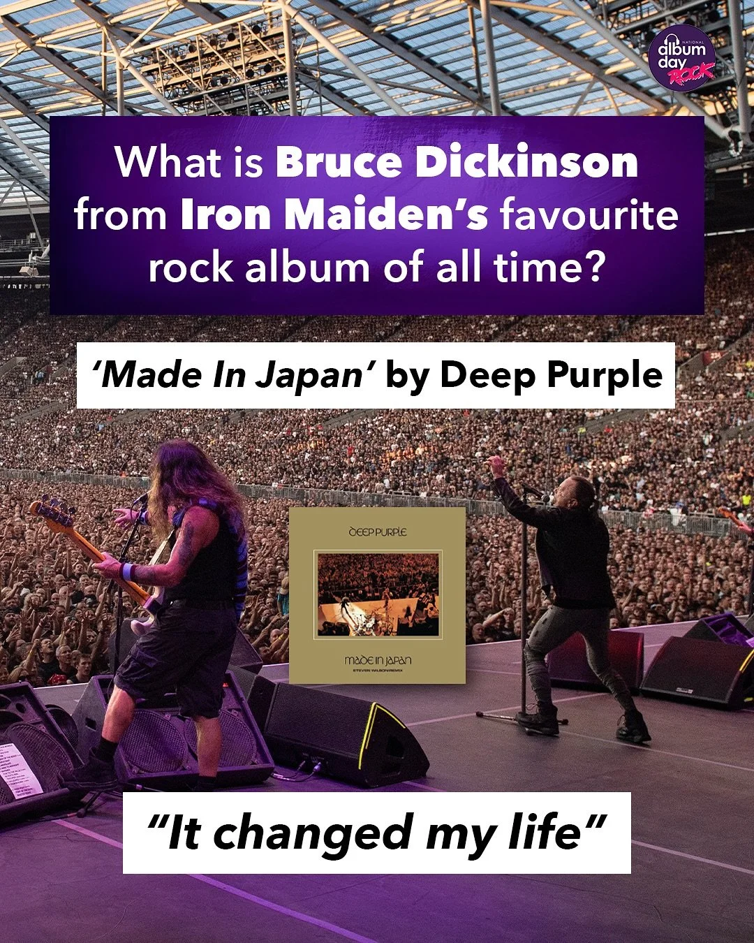 Iron Maiden 🤝 Deep Purple

The legendary @brucedickinsonhq from 2025 National Album Day Champions @ironmaiden tells us why &lsquo;Made in Japan&rsquo; by @deeppurple_official is his favourite rock album of all time 👏

This year&rsquo;s theme for Na