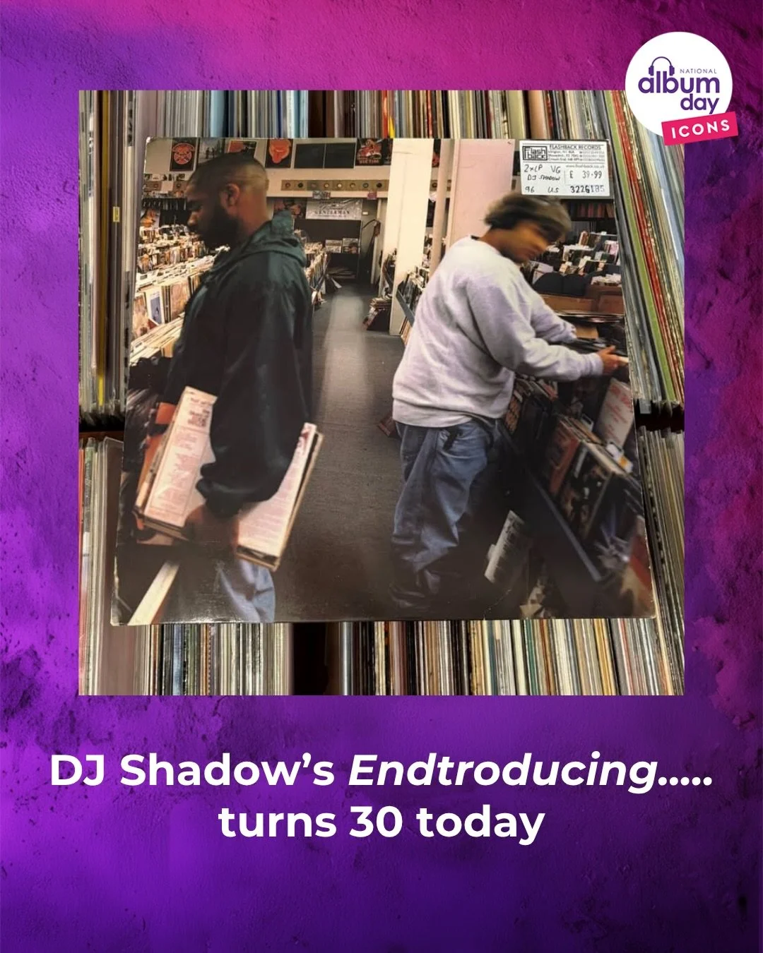 Where did the time go? @djshadow&rsquo;s Endtroducing..... turns 30 today.

Built almost entirely from samples, it was a landmark record that transformed fragments of the past into something completely new. Three decades later, its atmospheric, cinem