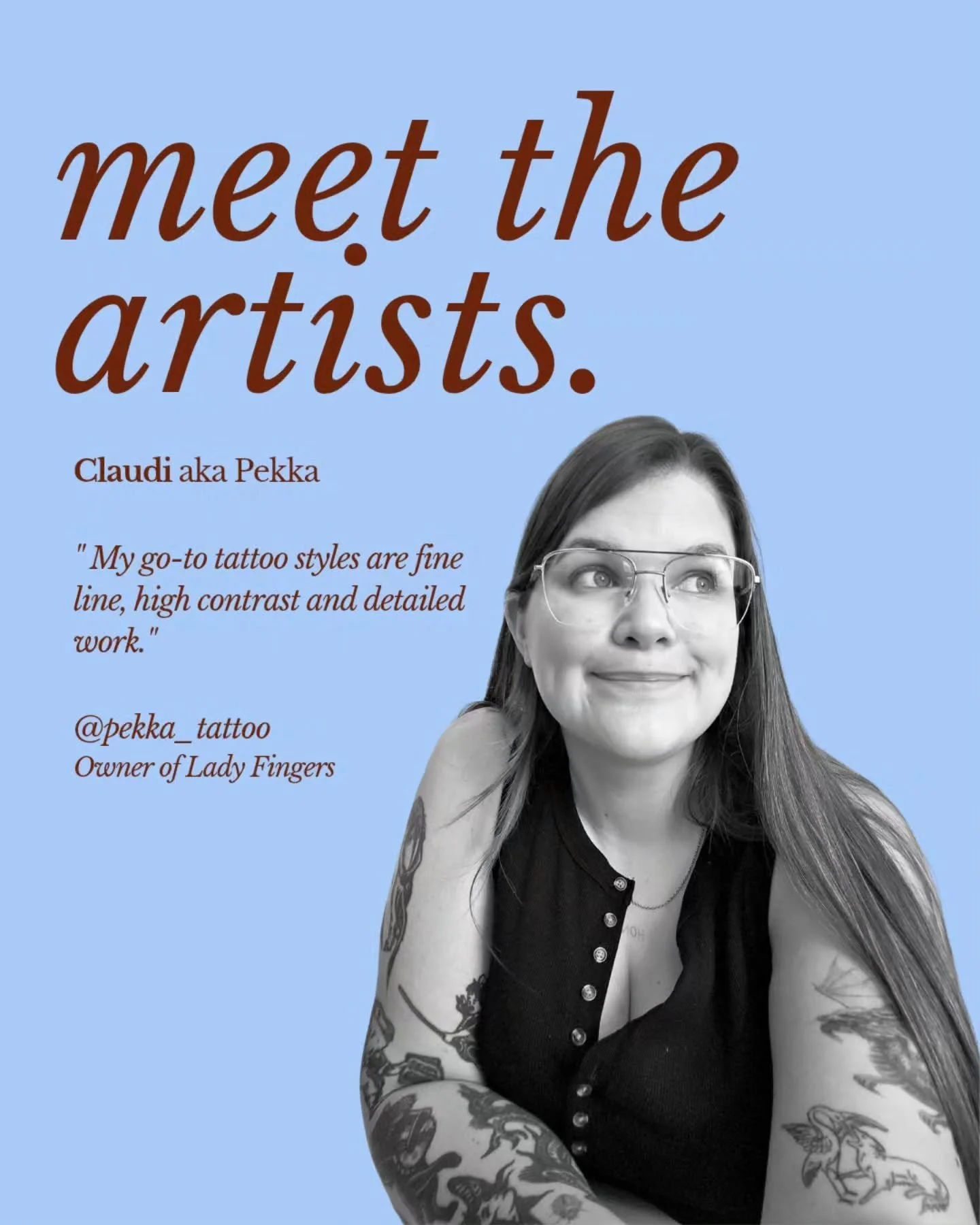 first up 🚨 Claudi aka @pekka_tattoo 

#brisbanetattoo #finelinetattoo #meettheartist