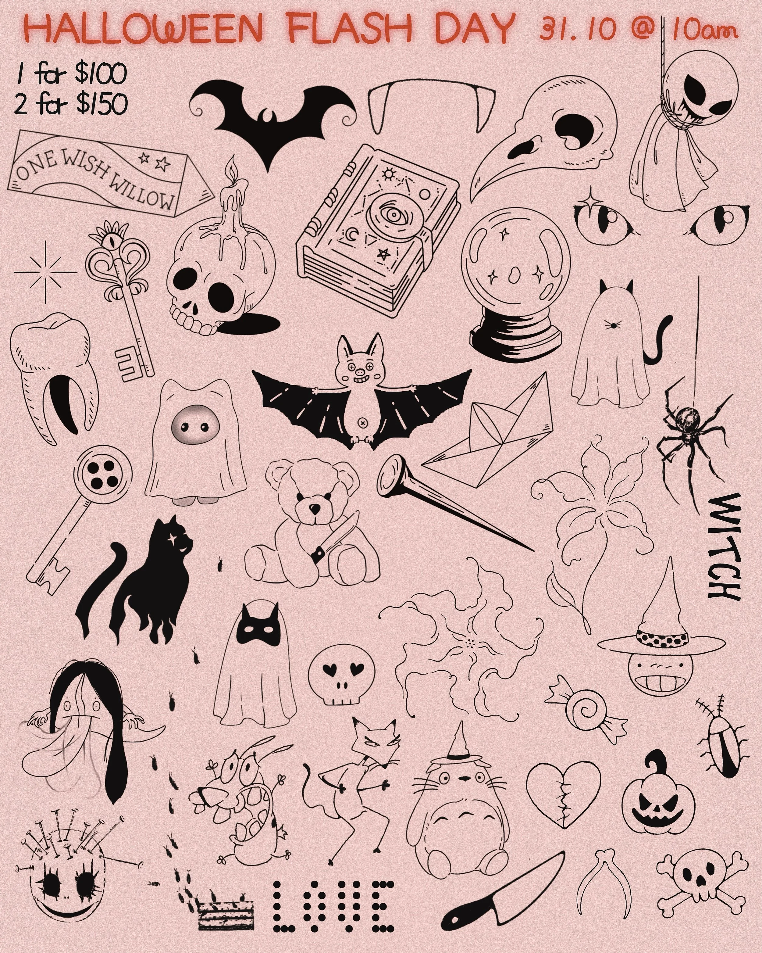 Walk-Ins Only 🎃 10AM-5PM 🎃 Best costume wins a tattoo voucher!

📍 @ladyfingers.studio 

#halloweenflash #halloweenbrisbane #flashday
