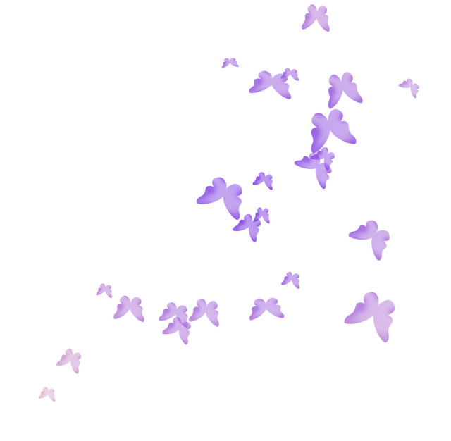 Purple butterflies flying against a white background.