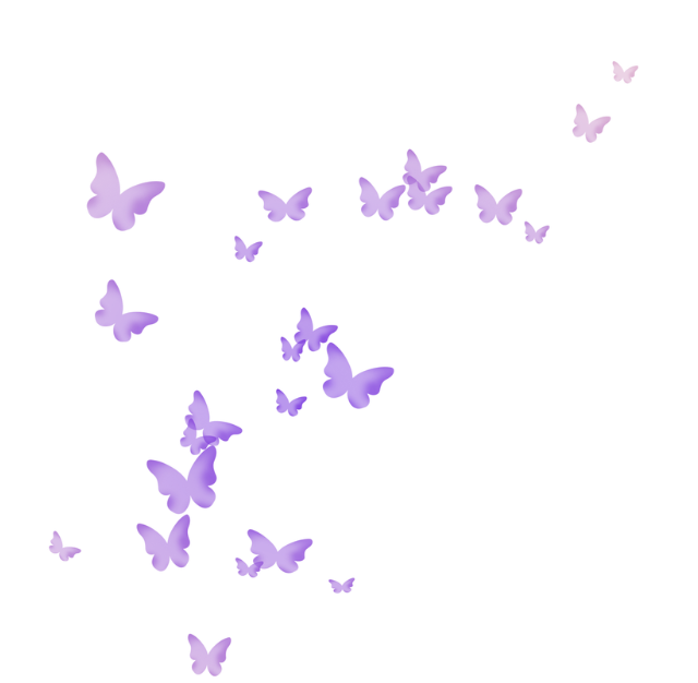 Purple butterflies flying against a white background.