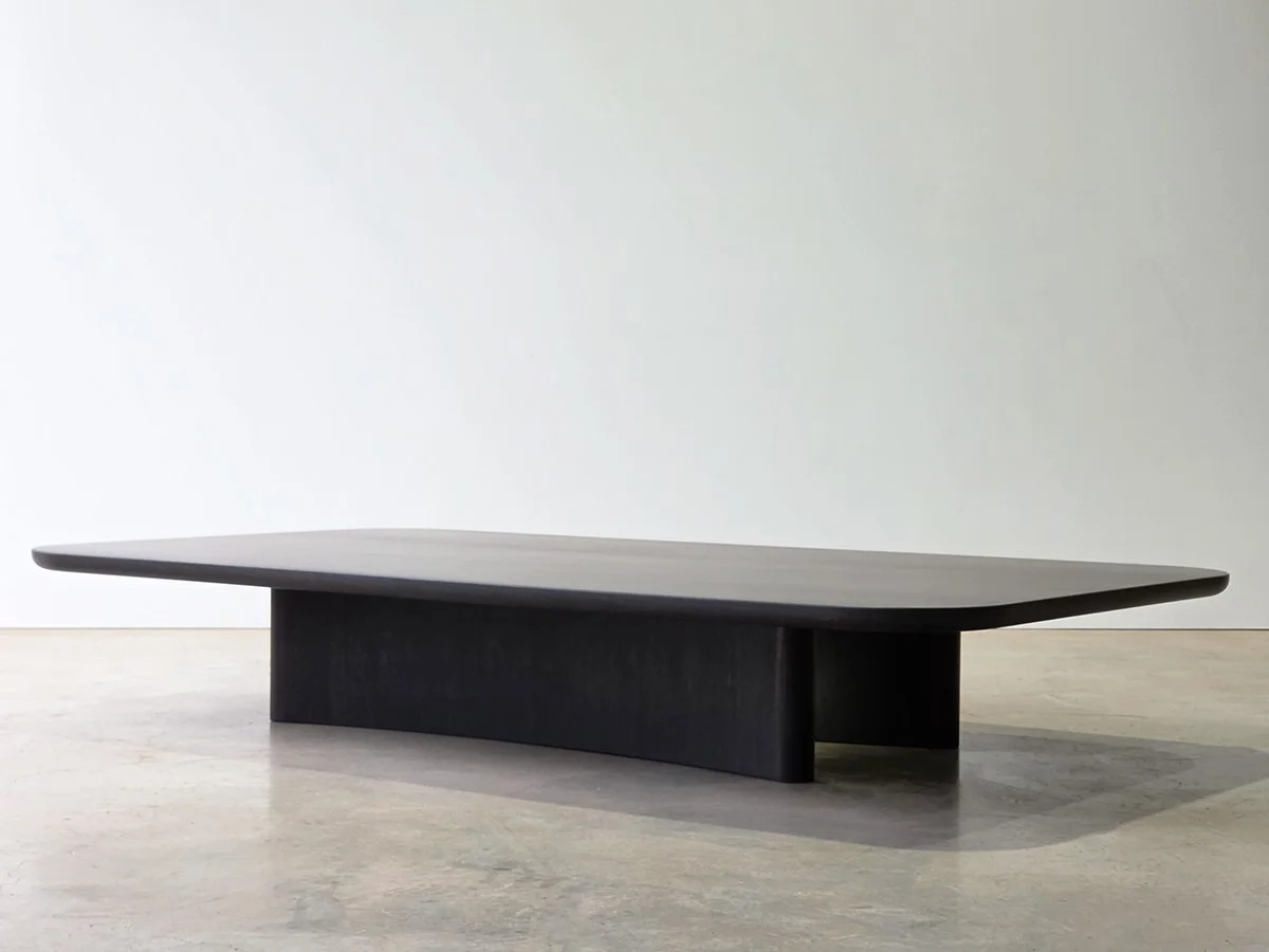Prehistoric Coffee Table in ebonised jarrah, front view - bespoke fine furniture by Nathan Day Design, Dunsborough WA