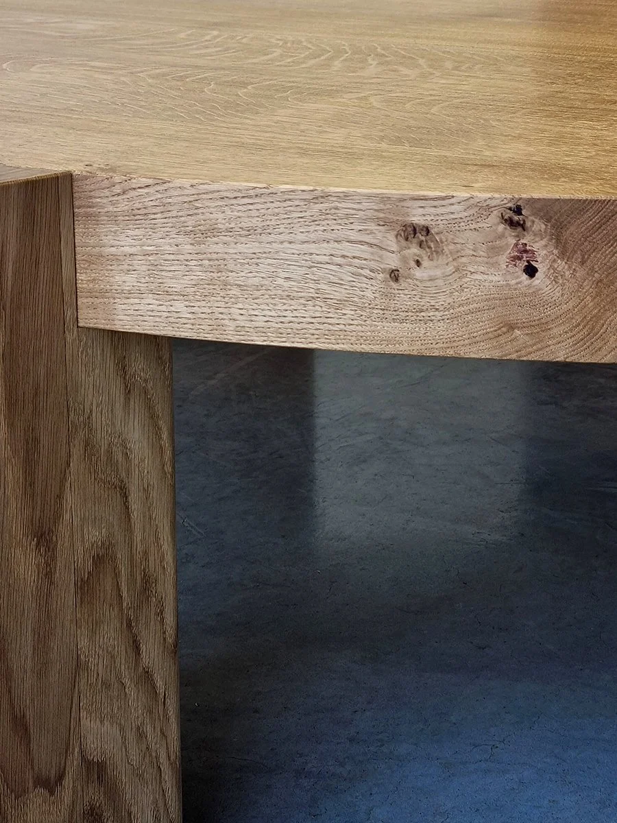 Edge detail of the Quindi Coffee Table showing French Oak grain and hard wax oil finish - Nathan Day Design