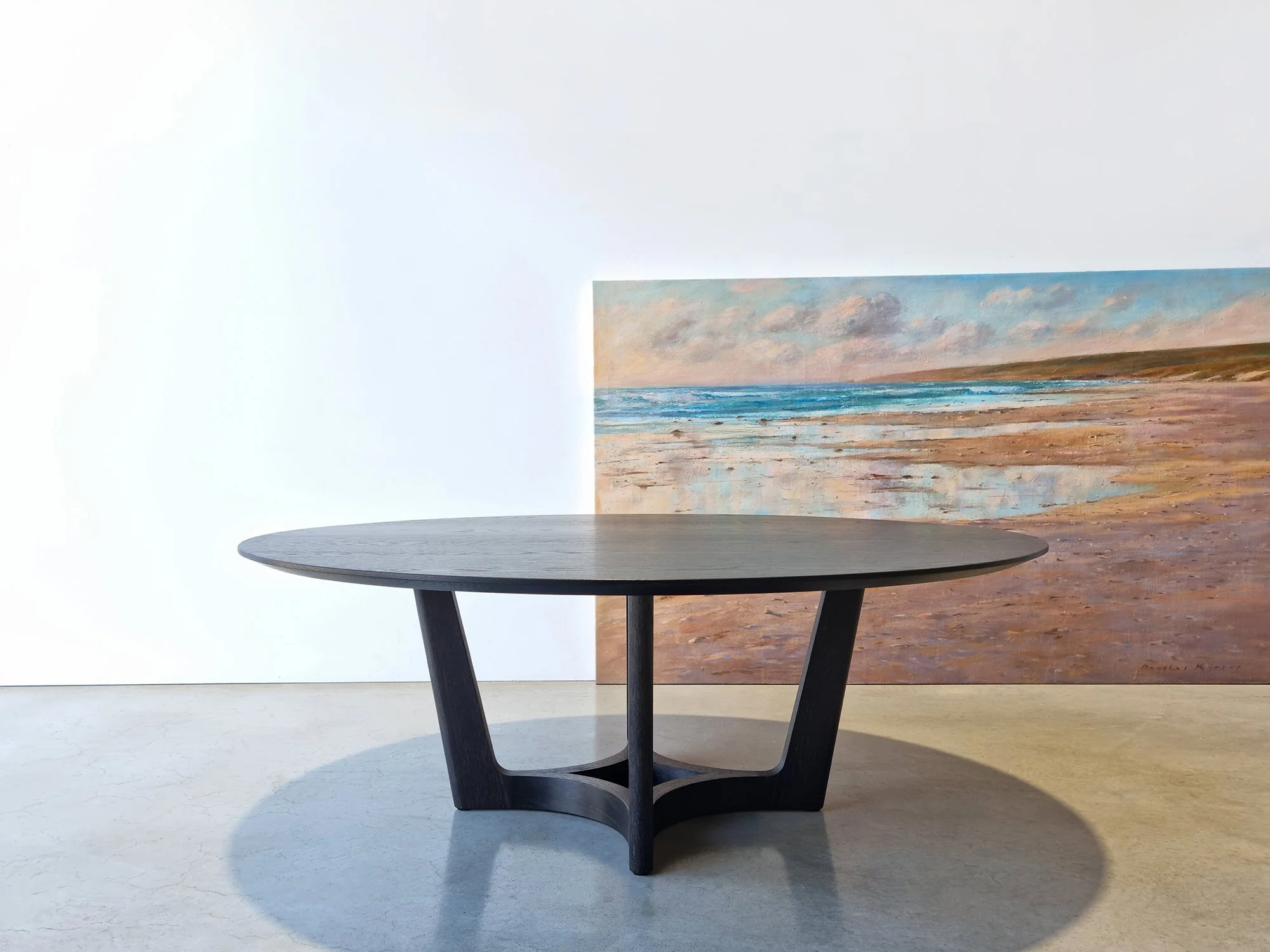 Froxfield Coffee Table in dark timber, angled view - bespoke furniture handcrafted by Nathan Day Design