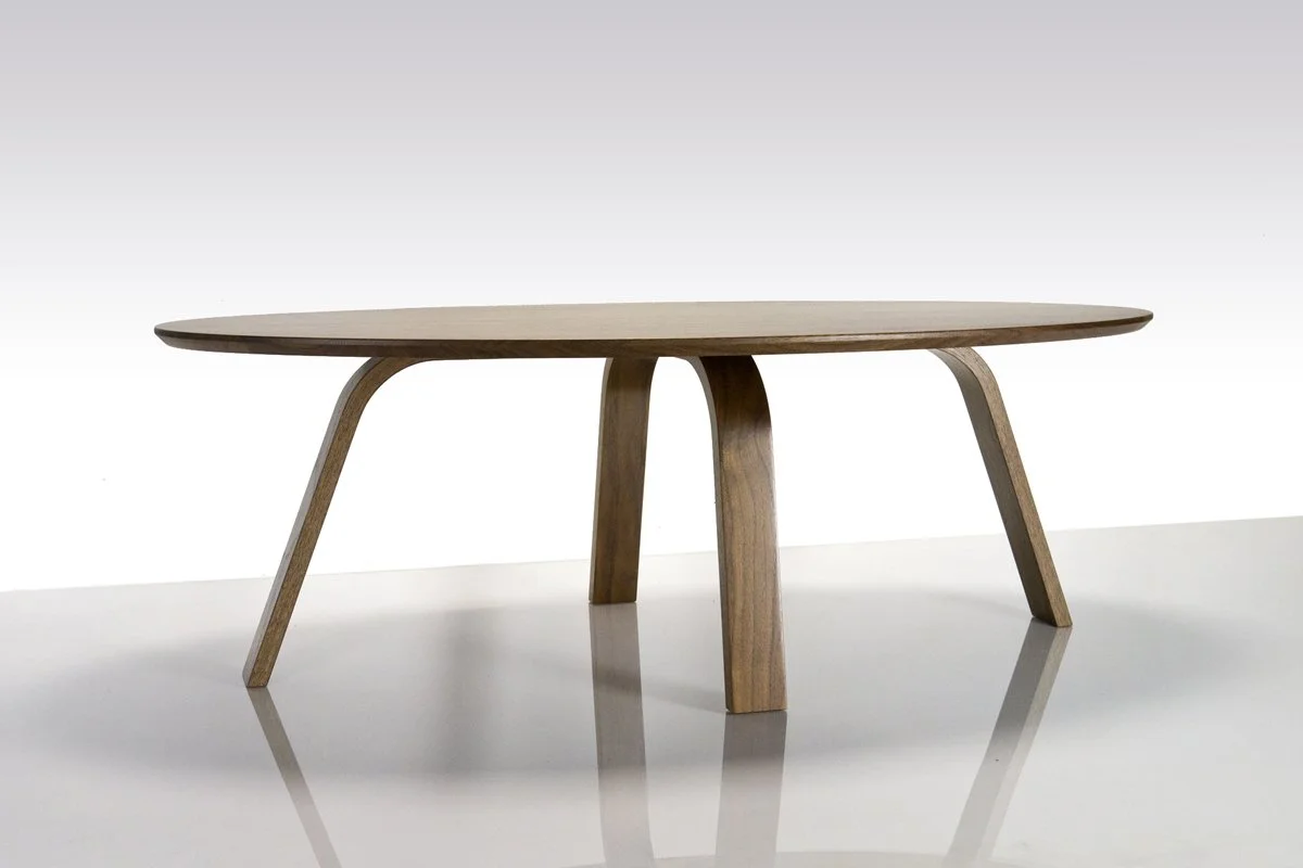 Over the Falls Coffee Table in Walnut showing the signature curved laminated bentwood legs - Nathan Day Design