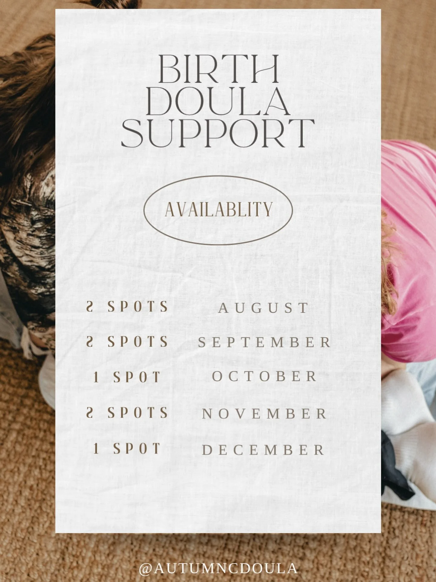 It&rsquo;s never too late to inquire and doula for your birth. If you or you know someone that keeps asking questions, doesn&rsquo;t seem prepared for labor, wants support for themselves and for their husbands, is fearful going into labor, or simply 