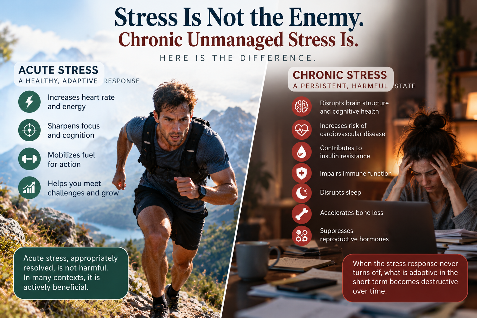 Stress Is Not the Enemy. Chronic Unmanaged Stress Is. Here Is the Difference.