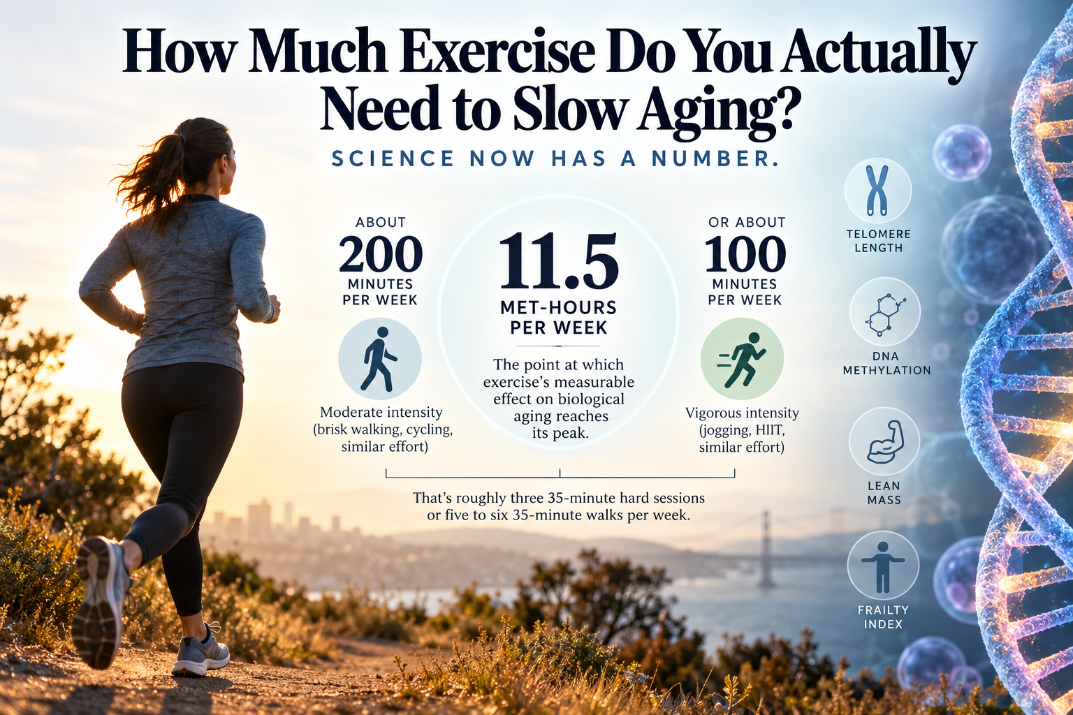 How Much Exercise Do You Actually Need to Slow Aging? Science Just Gave Us a Number.