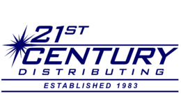 Logo of 21st Century Distributing, established in 1978, in dark blue