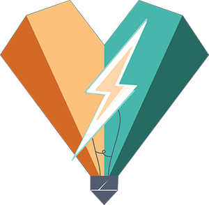 Flashbulb Photography & Videography logo - Heart with a lightning bolt