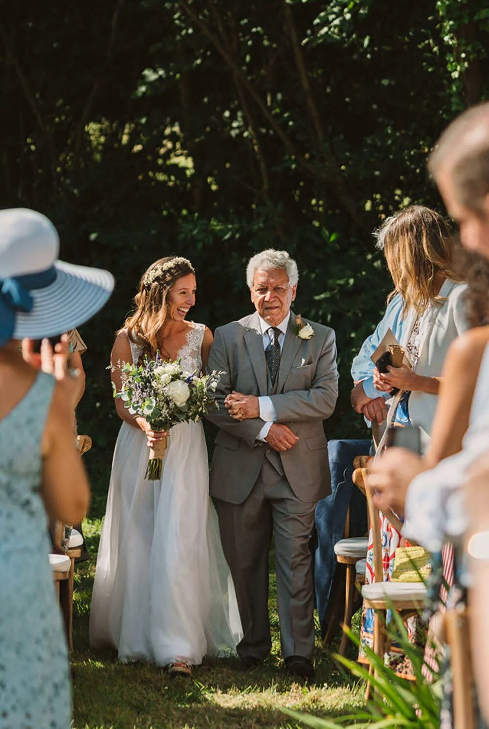 Bride walking down aisle