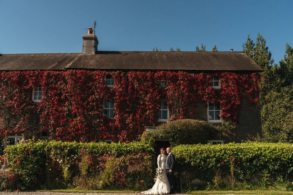 Wedding portrait outside The Fig Tree. 