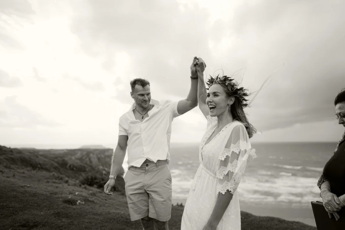 Rhossili cliff-top elopement photos in South Wales.