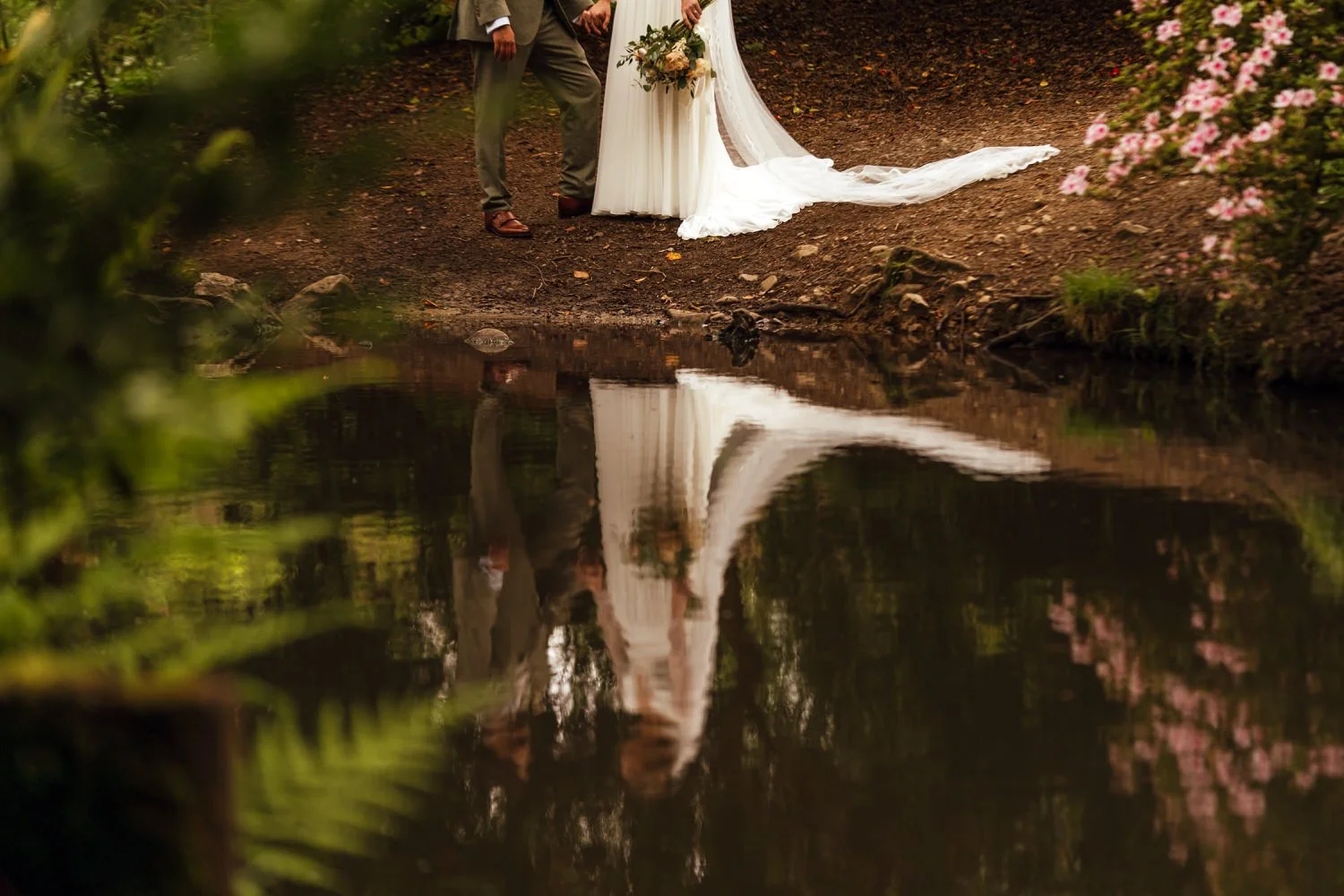 Water reflection-Swansea-wedding-photographers-Morgans-Hotel-South-Wales-Videography- 