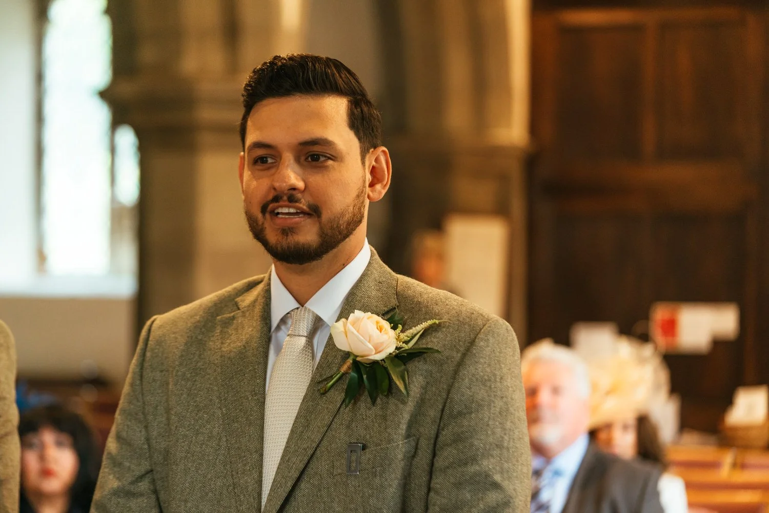 Groom at altar-Swansea-wedding-photographers-Morgans-Hotel-South-Wales-Videogrraphy- (19).jpg