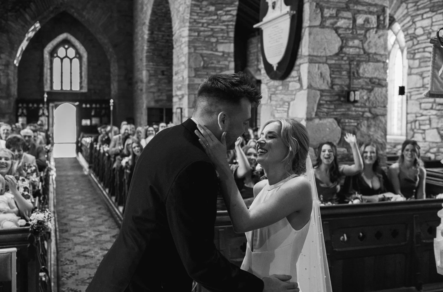 church wedding kiss
