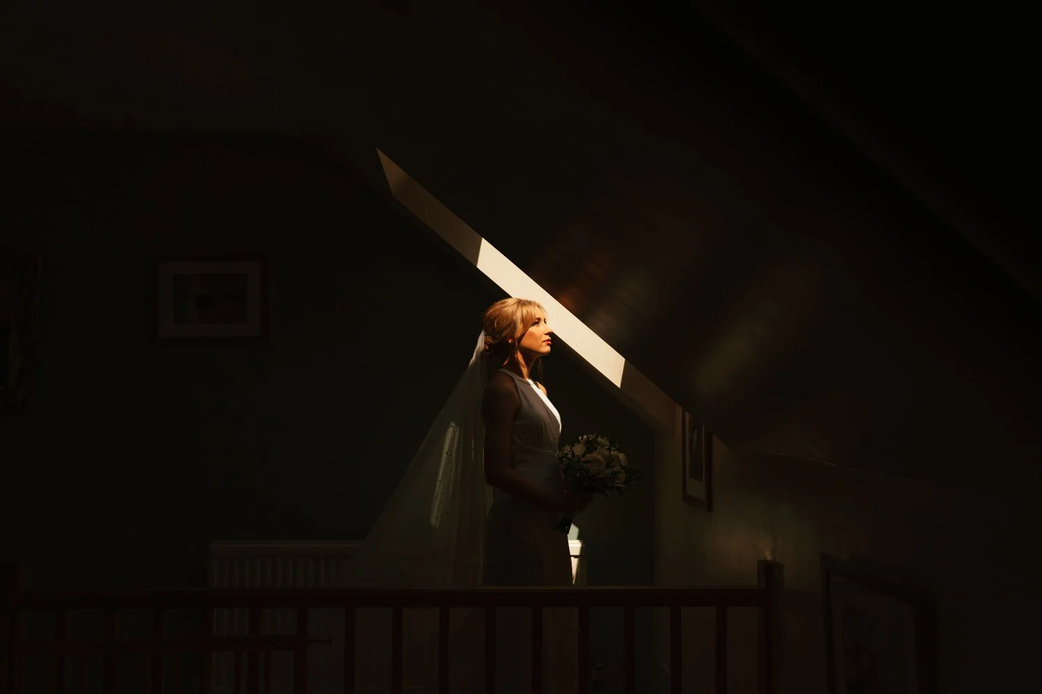 Bride in window light