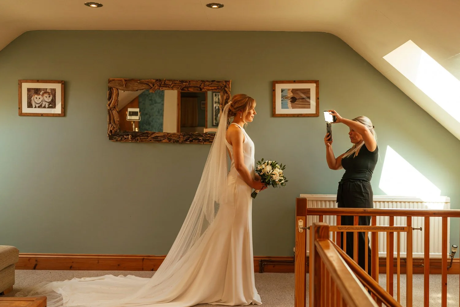 bride with make up artist
